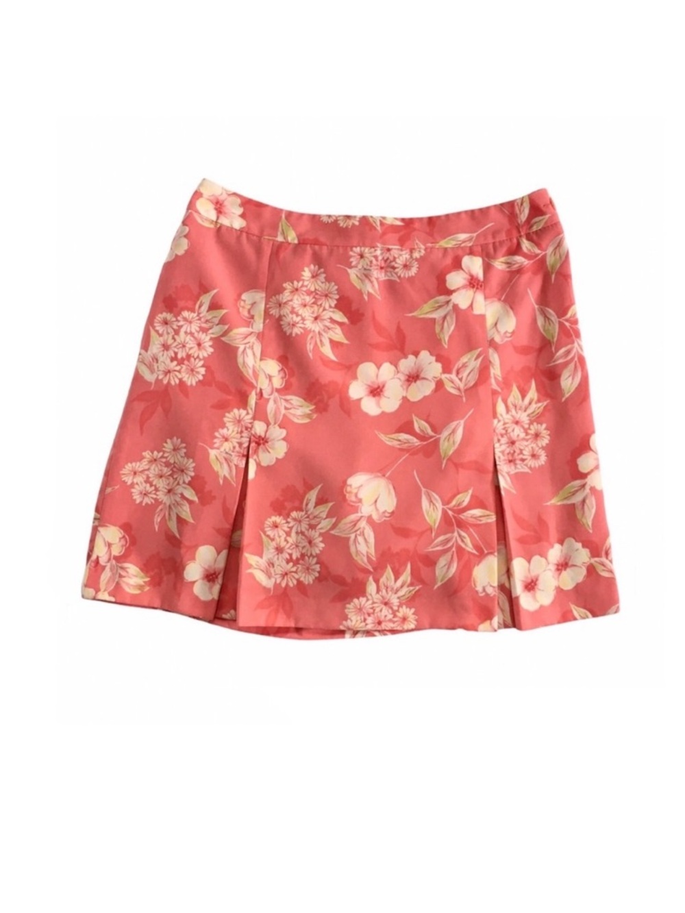 EP Pro Skort Coral Pleated Tropical Floral Athleisure Golf Pickleball | 10